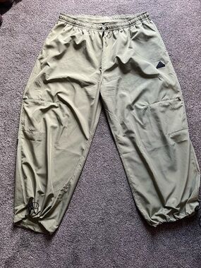 adidas Men's Light Olive Ballon Nylon Cargo Pants 2x